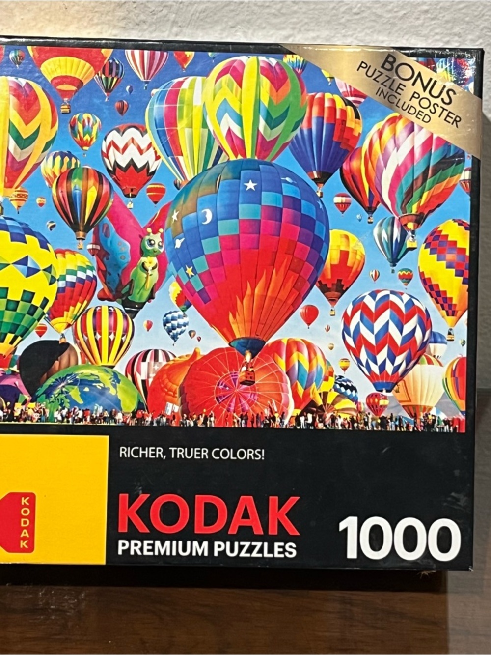 Kodak Colorful Hot Air Balloons 1000-Piece Puzzle - Blue Red Yellow Green Purple